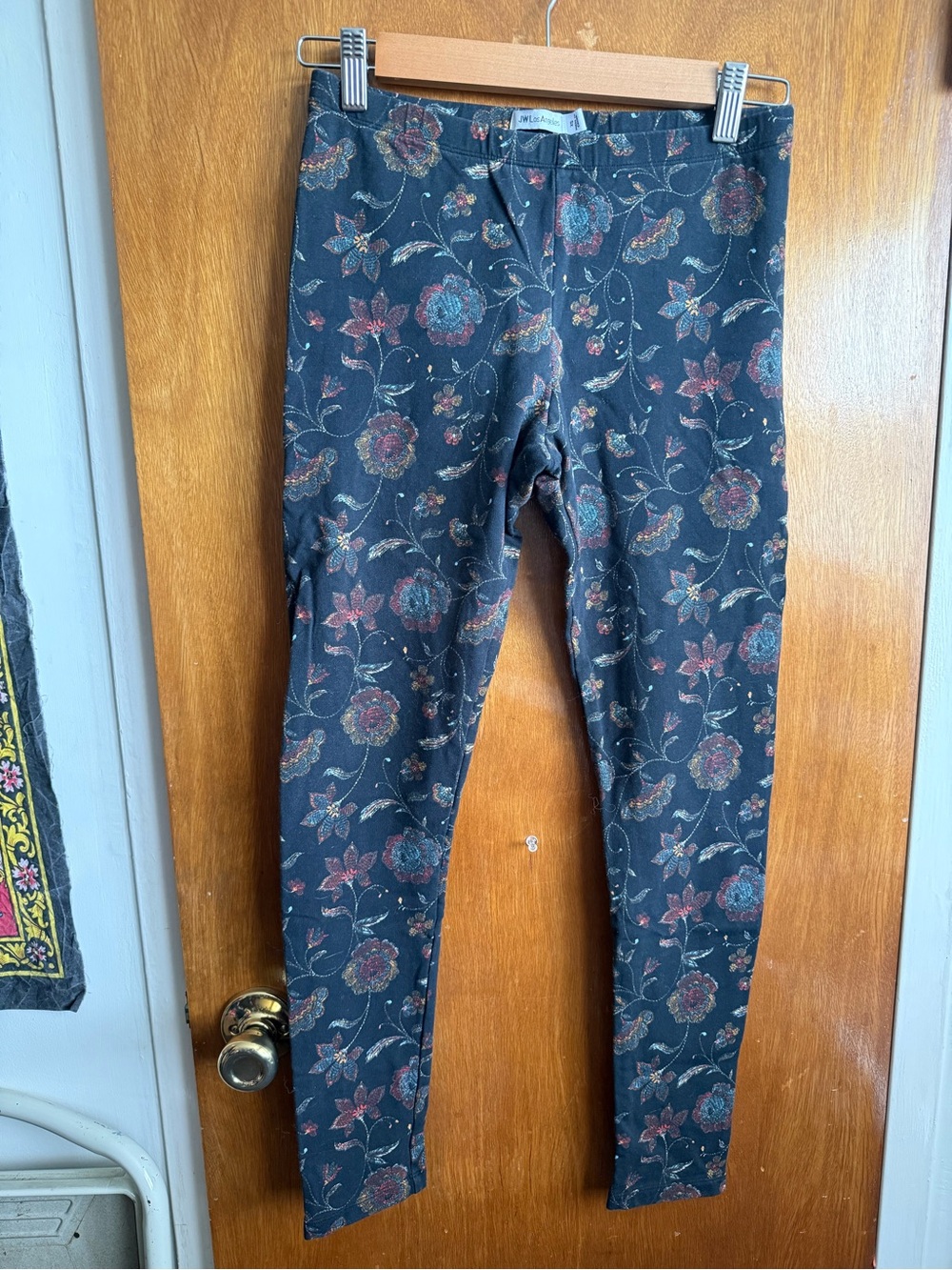 Johnny Was Black Floral Print Leggings